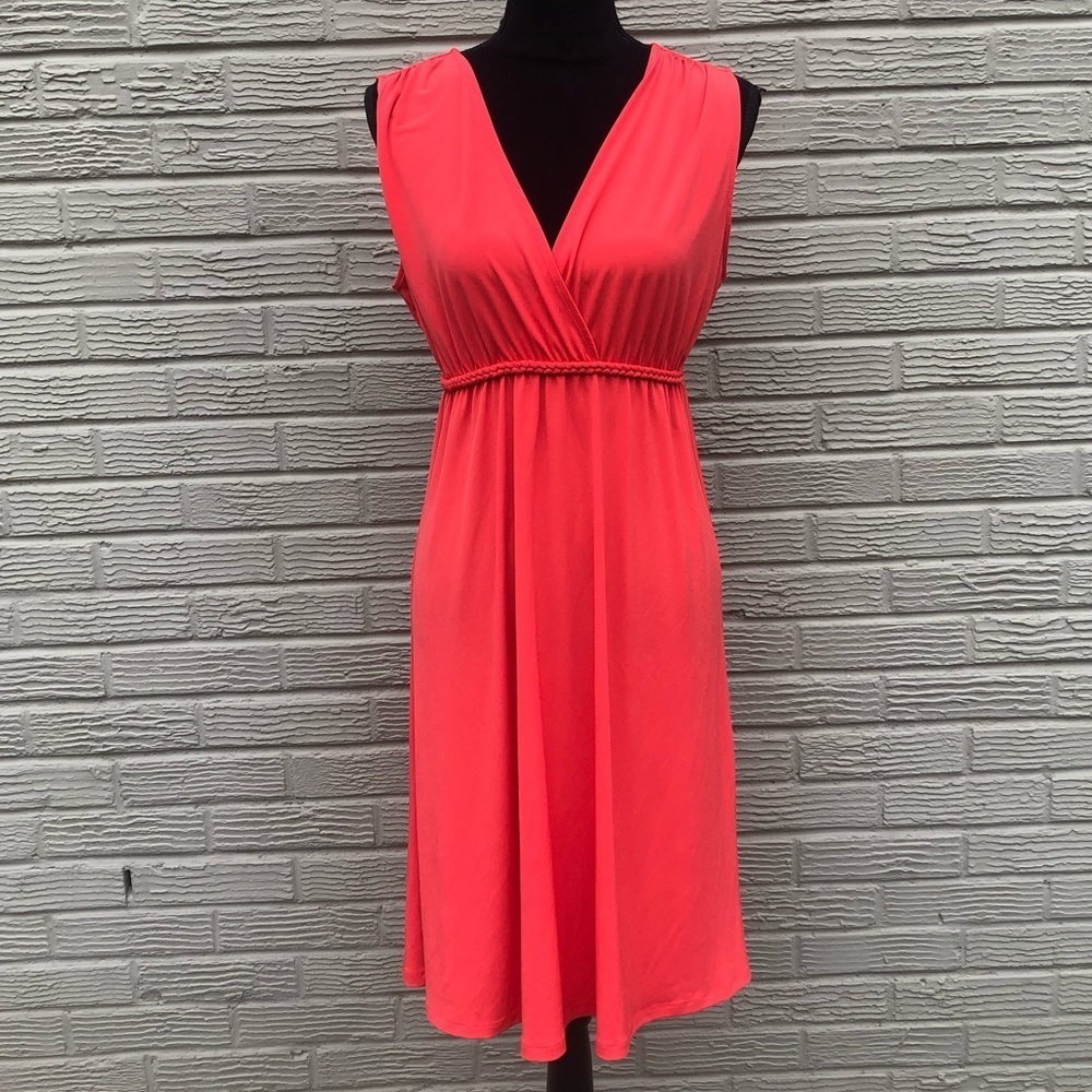 Philosophy Orange Sleeveless Crossover Front A-Line Dress Size L